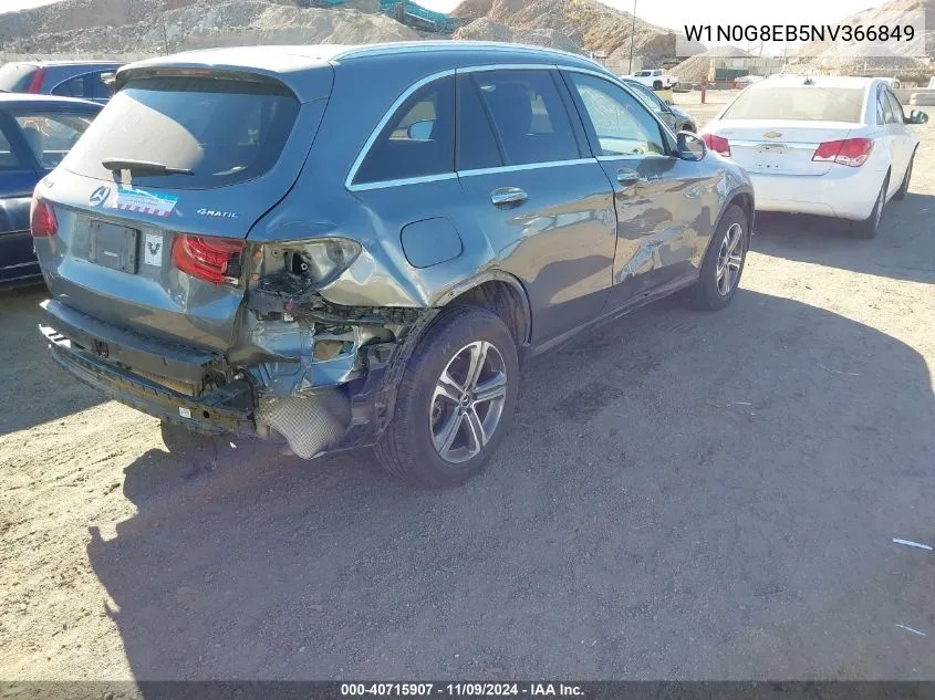 2022 Mercedes-Benz Glc 300 4Matic Suv VIN: W1N0G8EB5NV366849 Lot: 40715907