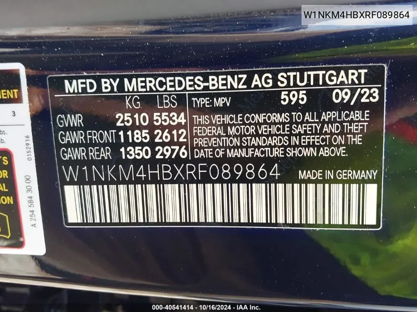 2024 Mercedes-Benz Glc 300 4Matic Suv VIN: W1NKM4HBXRF089864 Lot: 40541414