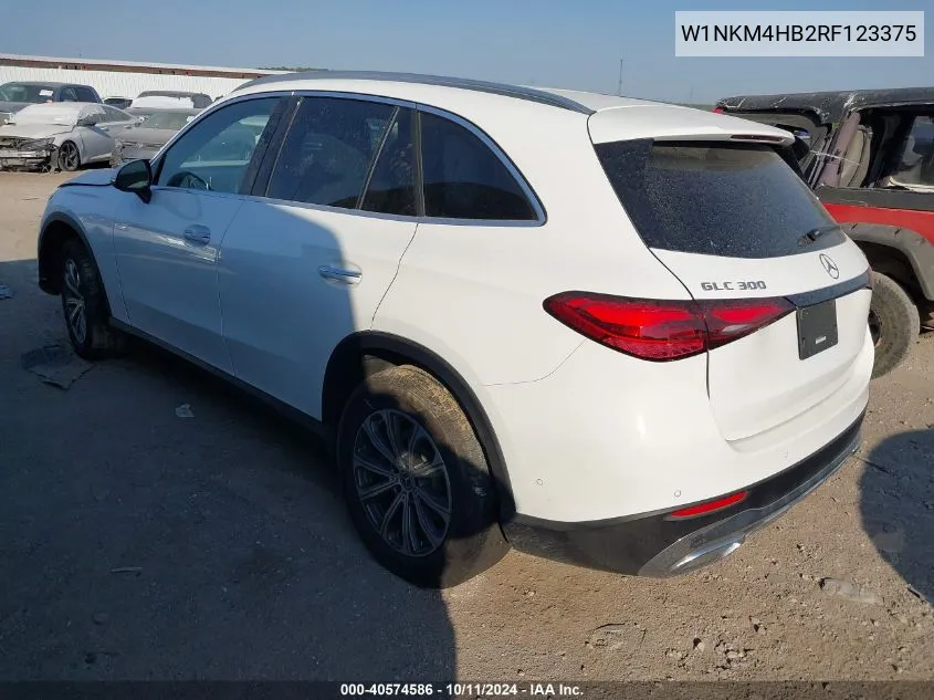 2024 Mercedes-Benz Glc 300 4Matic Suv VIN: W1NKM4HB2RF123375 Lot: 40574586