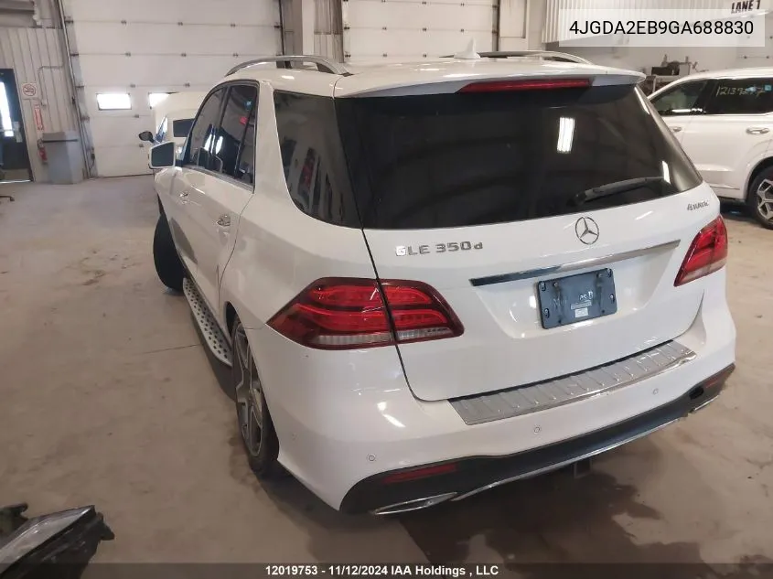 2016 Mercedes-Benz Gle 350 VIN: 4JGDA2EB9GA688830 Lot: 12019753