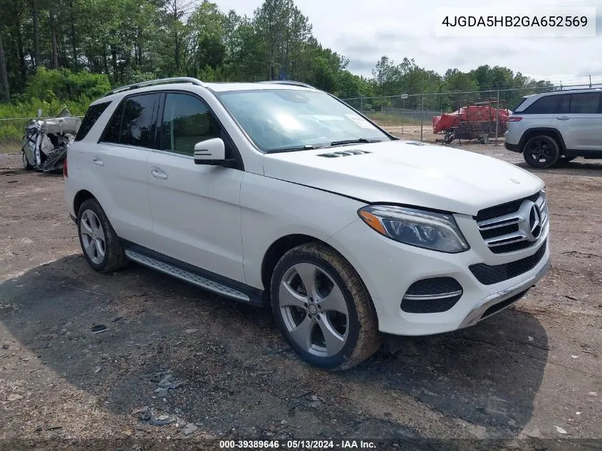 2016 Mercedes-Benz Gle 350 4Matic VIN: 4JGDA5HB2GA652569 Lot: 39389646