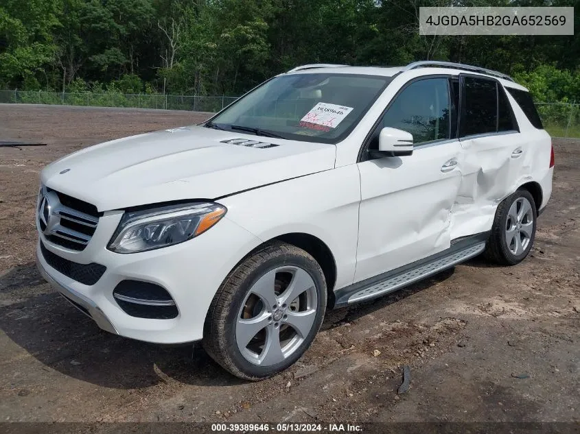 2016 Mercedes-Benz Gle 350 4Matic VIN: 4JGDA5HB2GA652569 Lot: 39389646