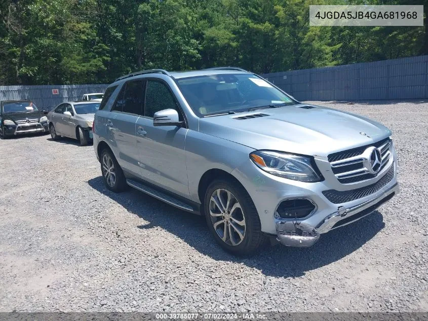 2016 Mercedes-Benz Gle 350 VIN: 4JGDA5JB4GA681968 Lot: 39785077