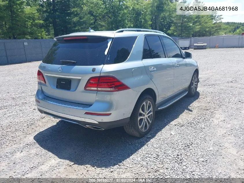 2016 Mercedes-Benz Gle 350 VIN: 4JGDA5JB4GA681968 Lot: 39785077