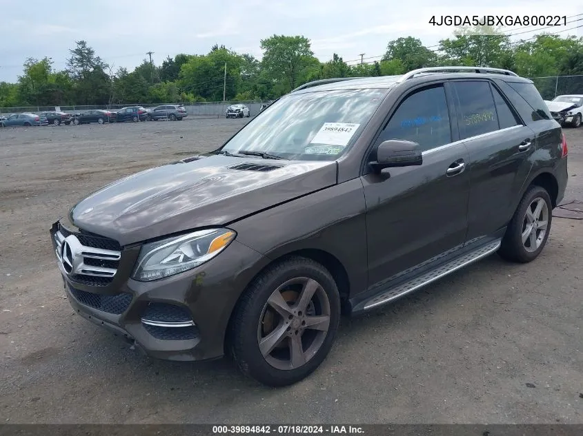 2016 Mercedes-Benz Gle 350 VIN: 4JGDA5JBXGA800221 Lot: 39894842