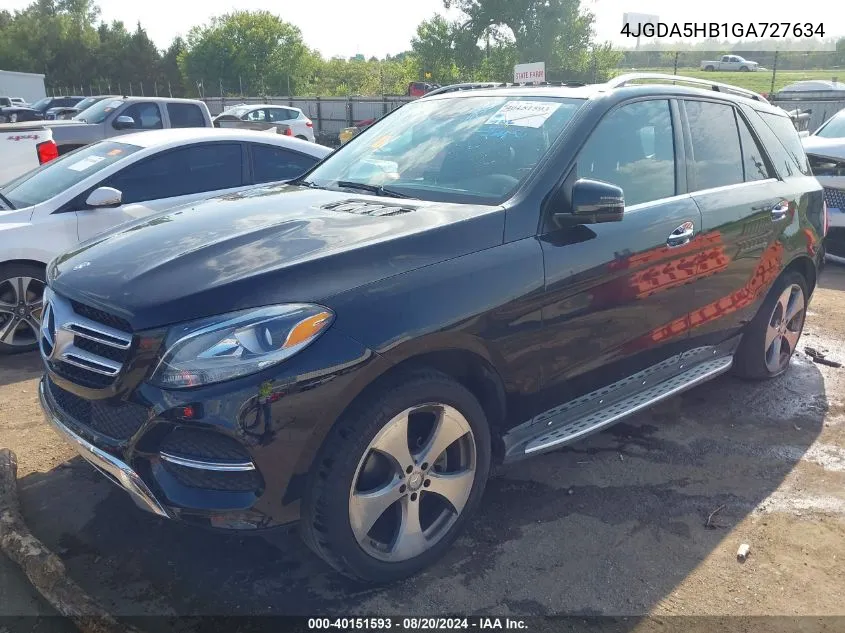 2016 Mercedes-Benz Gle 350 4Matic VIN: 4JGDA5HB1GA727634 Lot: 40151593