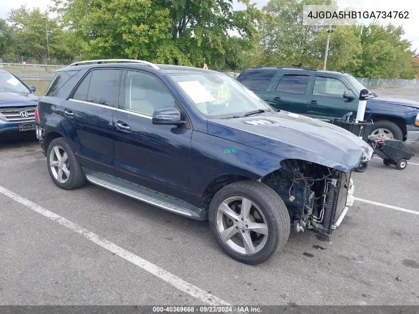 2016 Mercedes-Benz Gle 350 4Matic VIN: 4JGDA5HB1GA734762 Lot: 40369668