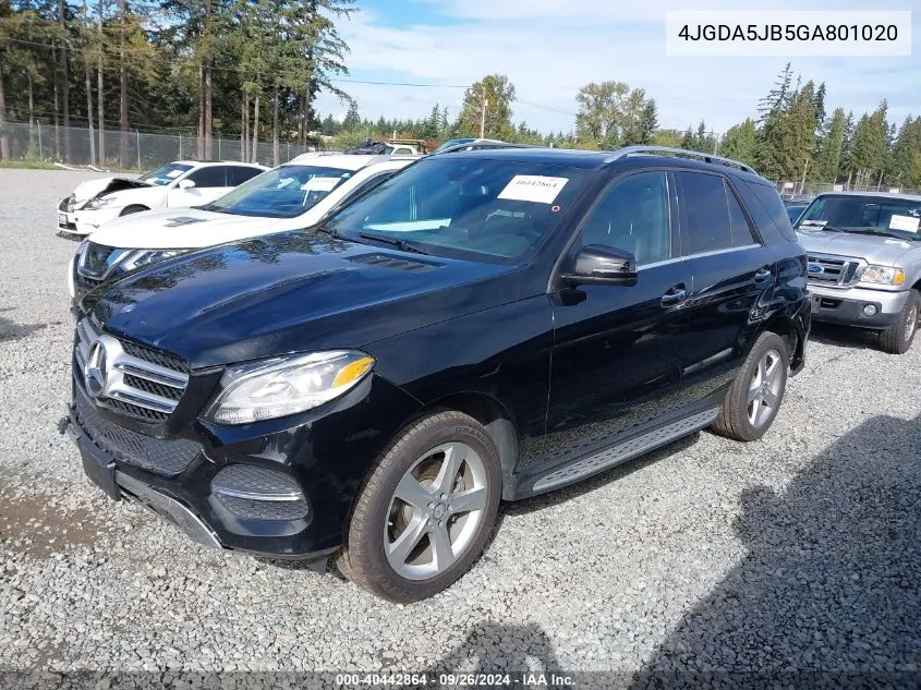 2016 Mercedes-Benz Gle 350 VIN: 4JGDA5JB5GA801020 Lot: 40442864