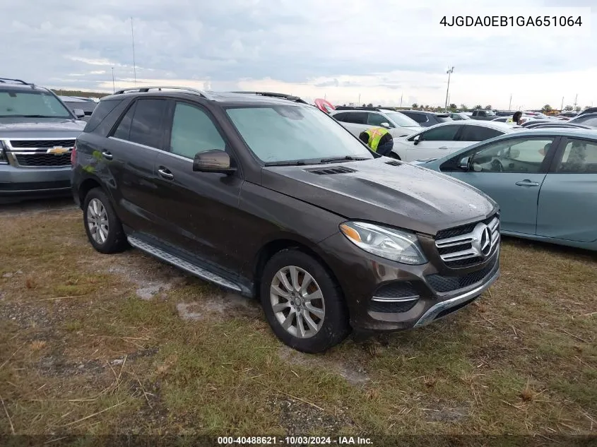 2016 Mercedes-Benz Gle 300D 4Matic VIN: 4JGDA0EB1GA651064 Lot: 40488621