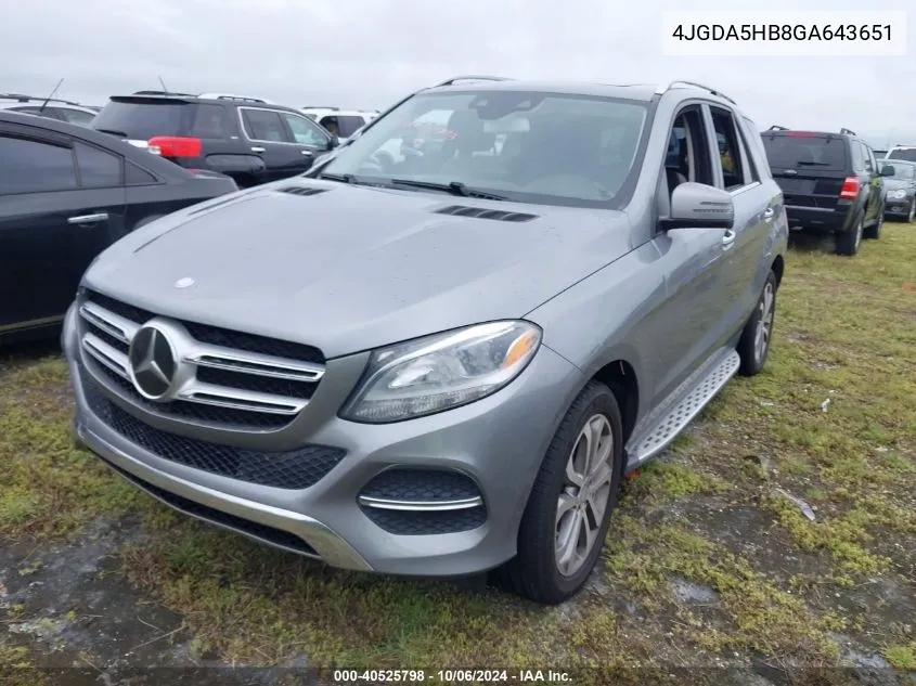 2016 Mercedes-Benz Gle 350 4Matic VIN: 4JGDA5HB8GA643651 Lot: 40525798