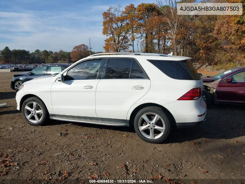 2016 Mercedes-Benz Gle 350 4Matic VIN: 4JGDA5HB3GA807503 Lot: 40694530