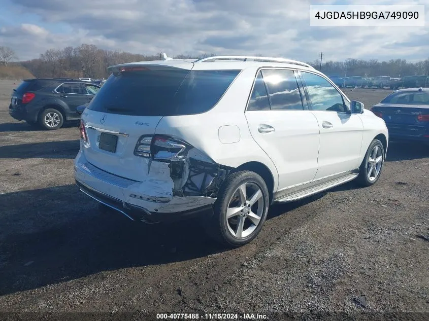 2016 Mercedes-Benz Gle 350 4Matic VIN: 4JGDA5HB9GA749090 Lot: 40775488