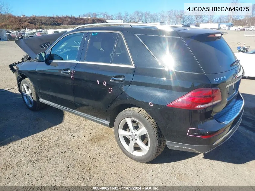 2016 Mercedes-Benz Gle 350 4Matic VIN: 4JGDA5HB6GA649075 Lot: 40821692