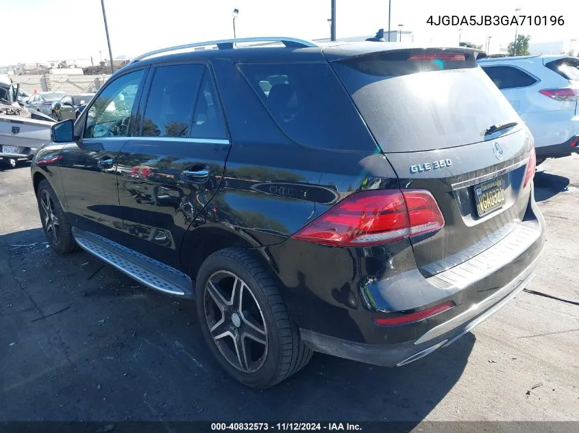 2016 Mercedes-Benz Gle 350 VIN: 4JGDA5JB3GA710196 Lot: 40832573