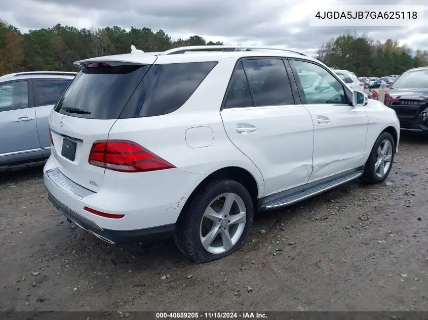 2016 Mercedes-Benz Gle 350 VIN: 4JGDA5JB7GA625118 Lot: 40859205