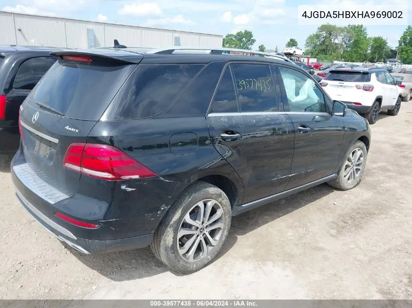 2017 Mercedes-Benz Gle 350 4Matic VIN: 4JGDA5HBXHA969002 Lot: 39577435