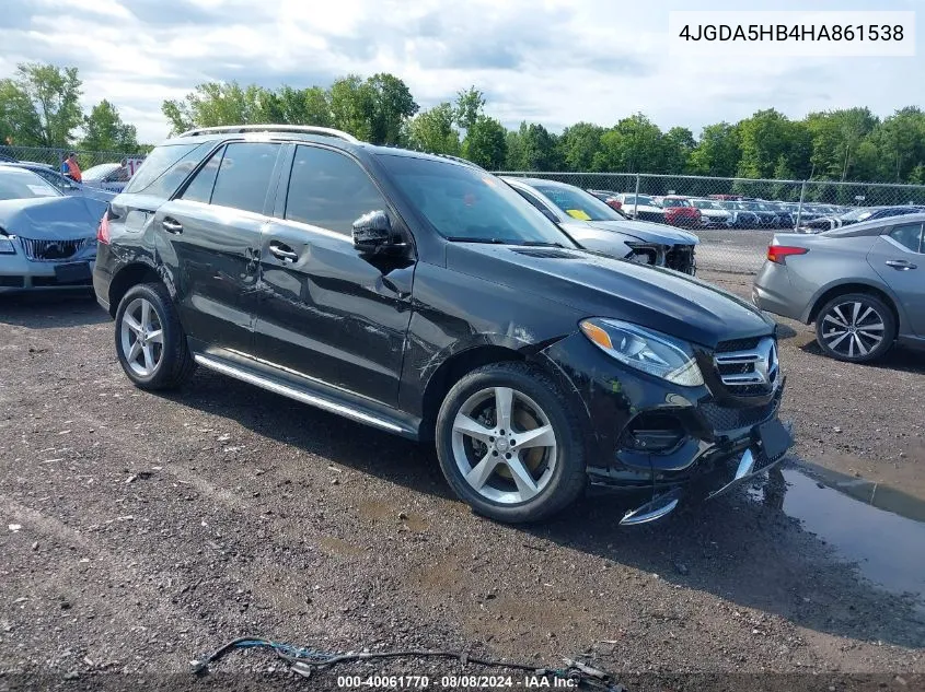 2017 Mercedes-Benz Gle 350 4Matic VIN: 4JGDA5HB4HA861538 Lot: 40061770