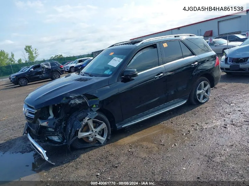 2017 Mercedes-Benz Gle 350 4Matic VIN: 4JGDA5HB4HA861538 Lot: 40061770