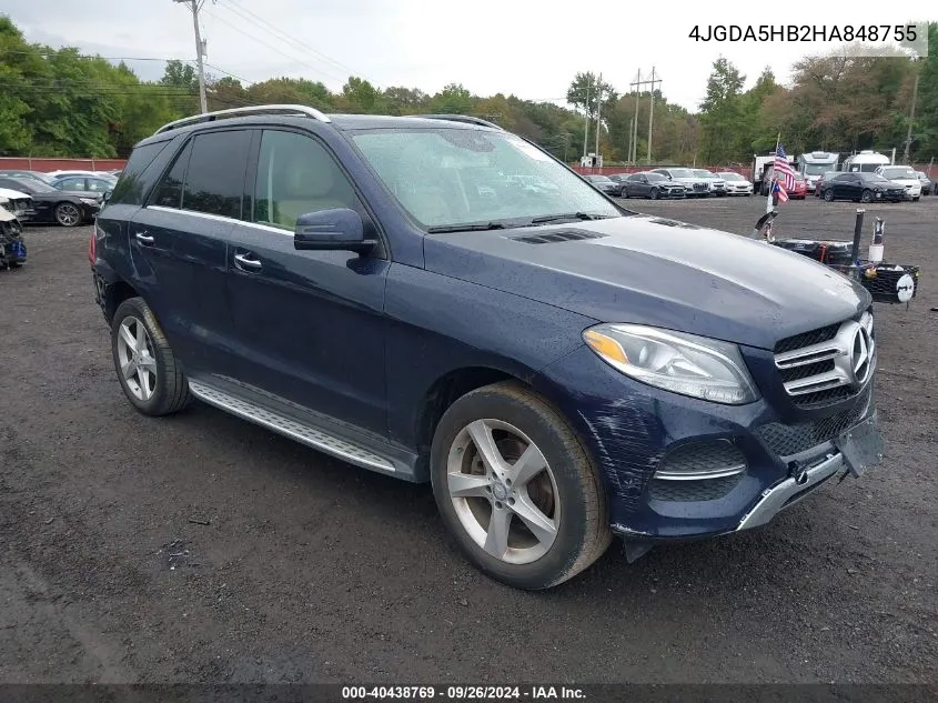 2017 Mercedes-Benz Gle 350 4Matic VIN: 4JGDA5HB2HA848755 Lot: 40438769