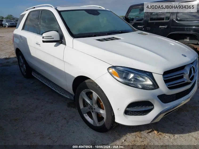 2017 Mercedes-Benz Gle 350 VIN: 4JGDA5JB0HA934365 Lot: 40476928