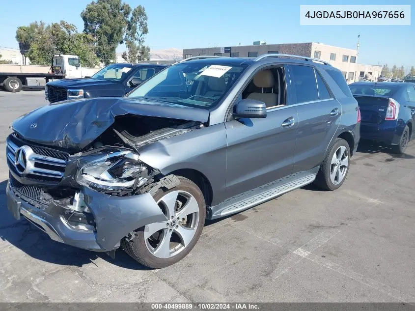 2017 Mercedes-Benz Gle 350 VIN: 4JGDA5JB0HA967656 Lot: 40499889