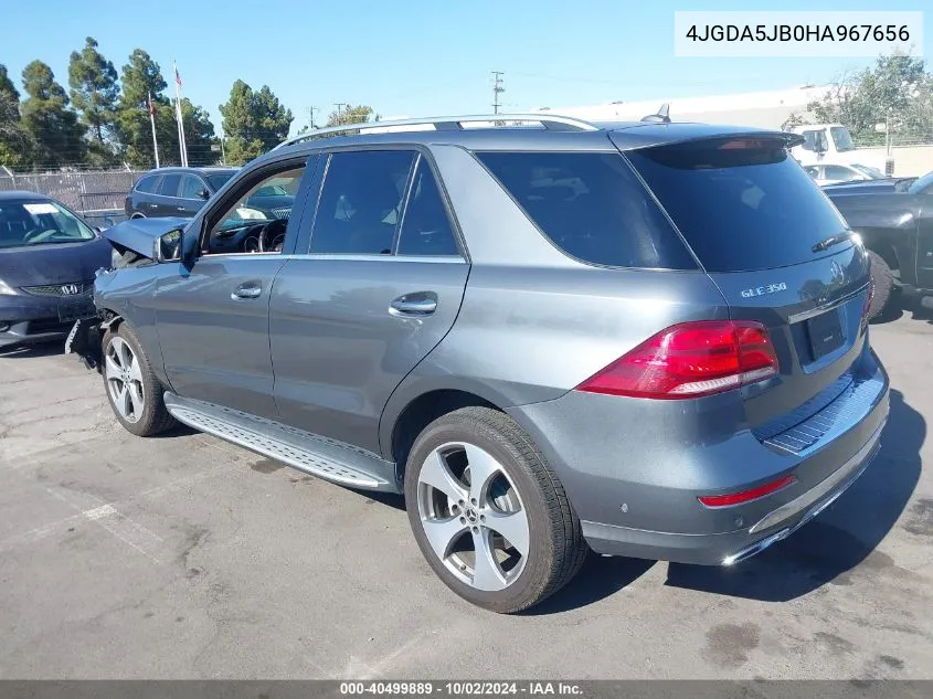 2017 Mercedes-Benz Gle 350 VIN: 4JGDA5JB0HA967656 Lot: 40499889