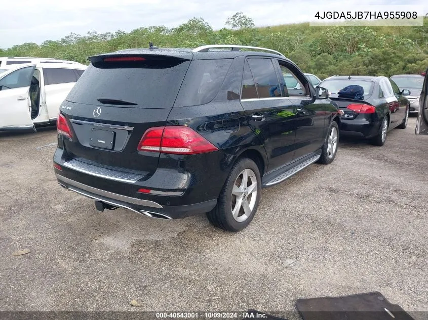 2017 Mercedes-Benz Gle 350 VIN: 4JGDA5JB7HA955908 Lot: 40543001