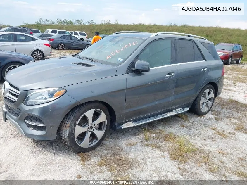 2017 Mercedes-Benz Gle 350 VIN: 4JGDA5JB4HA927046 Lot: 40603461