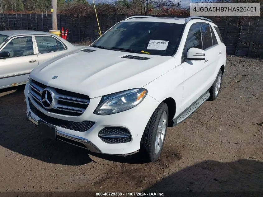 2017 Mercedes-Benz Gle 350 4Matic VIN: 4JGDA5HB7HA926401 Lot: 40729388