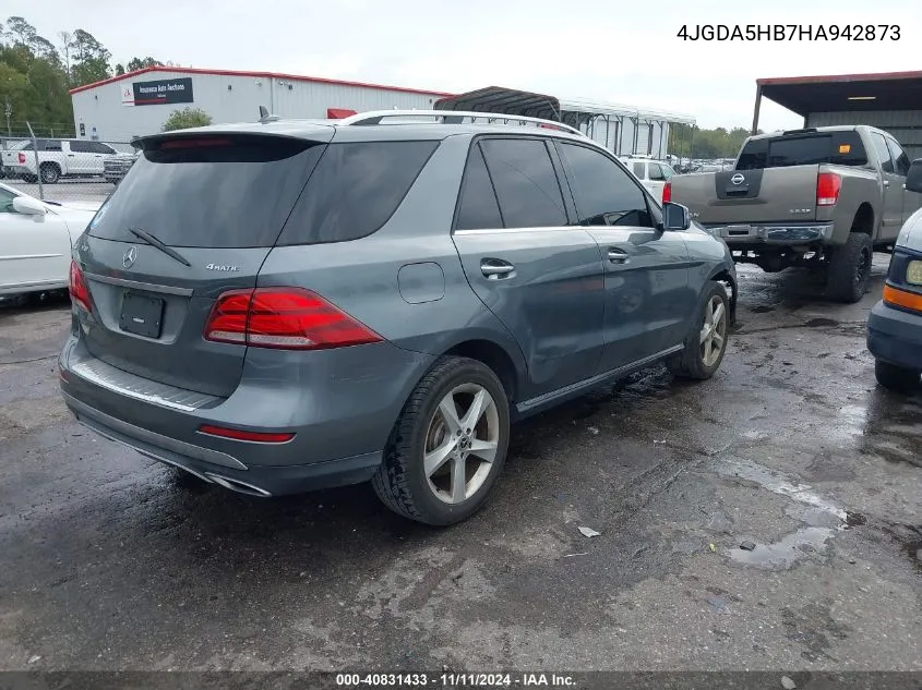 2017 Mercedes-Benz Gle Gle 350 VIN: 4JGDA5HB7HA942873 Lot: 40831433