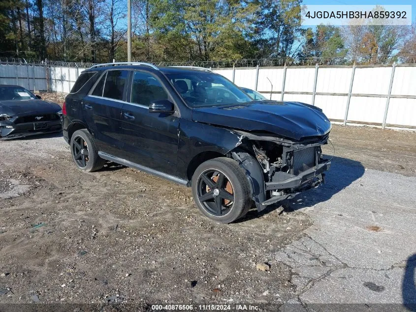 2017 Mercedes-Benz Gle 350 4Matic VIN: 4JGDA5HB3HA859392 Lot: 40875506