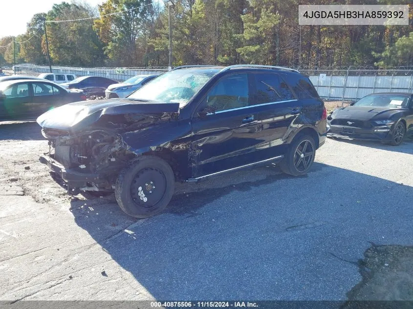 2017 Mercedes-Benz Gle 350 4Matic VIN: 4JGDA5HB3HA859392 Lot: 40875506