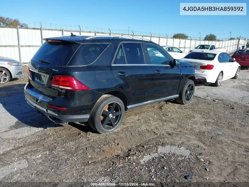 2017 Mercedes-Benz Gle 350 4Matic VIN: 4JGDA5HB3HA859392 Lot: 40875506