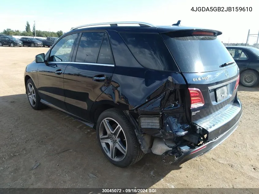 2018 Mercedes-Benz Gle 400 4Matic VIN: 4JGDA5GB2JB159610 Lot: 30045072