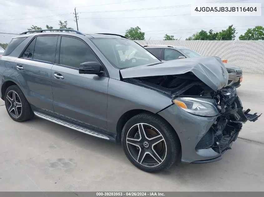 2018 Mercedes-Benz Gle 350 VIN: 4JGDA5JB3JB116404 Lot: 39283953