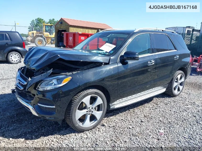 2018 Mercedes-Benz Gle 350 4Matic VIN: 4JGDA5HB0JB167168 Lot: 39593608