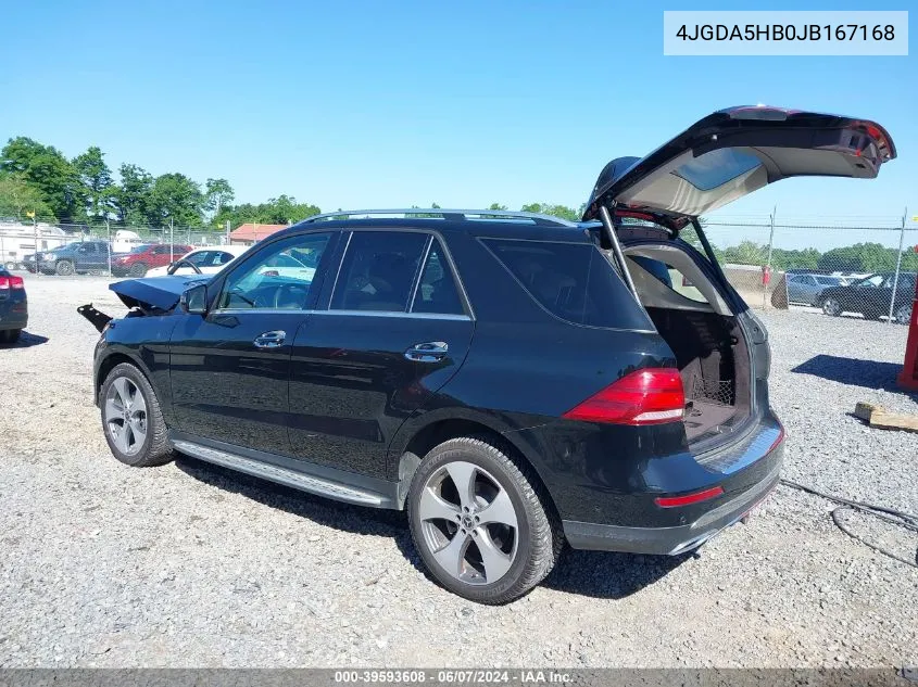 2018 Mercedes-Benz Gle 350 4Matic VIN: 4JGDA5HB0JB167168 Lot: 39593608