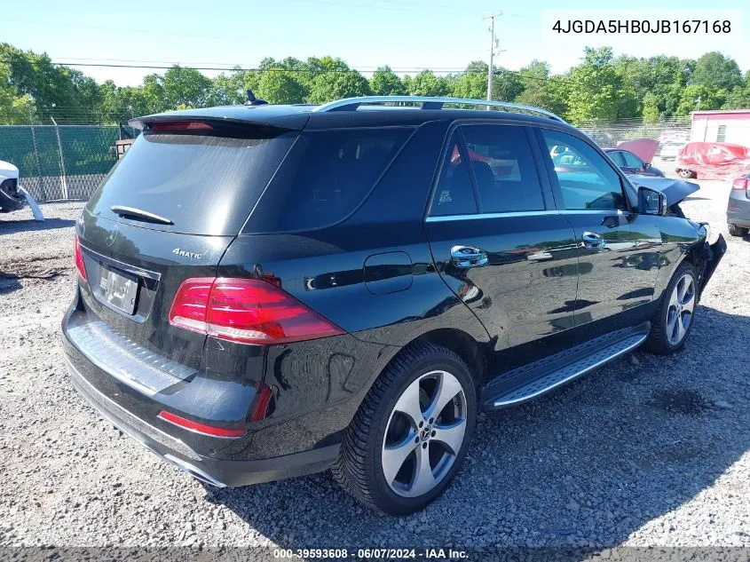 2018 Mercedes-Benz Gle 350 4Matic VIN: 4JGDA5HB0JB167168 Lot: 39593608