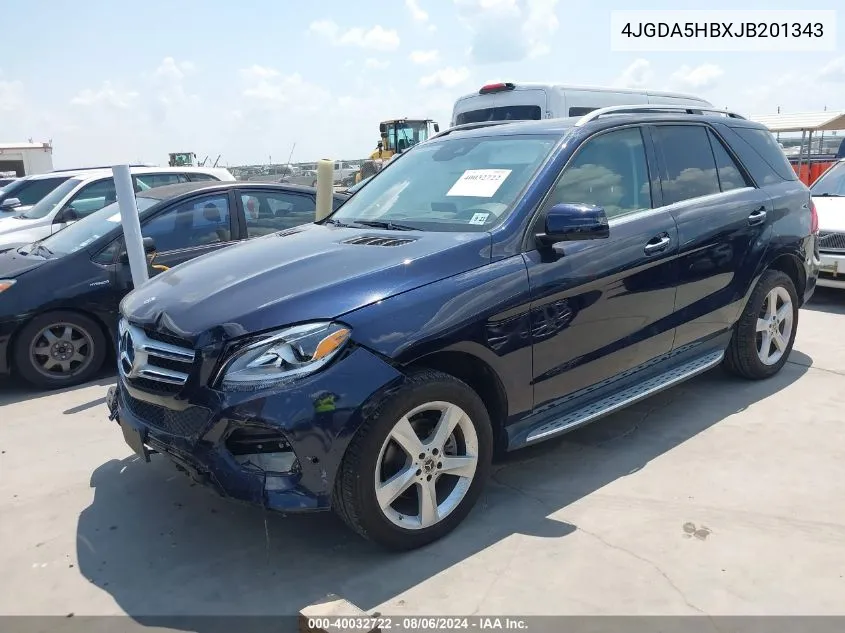 2018 Mercedes-Benz Gle 350 4Matic VIN: 4JGDA5HBXJB201343 Lot: 40032722