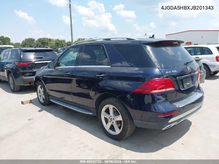 2018 Mercedes-Benz Gle 350 4Matic VIN: 4JGDA5HBXJB201343 Lot: 40032722