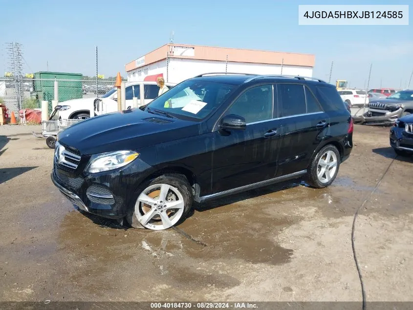 2018 Mercedes-Benz Gle 350 4Matic VIN: 4JGDA5HBXJB124585 Lot: 40184730