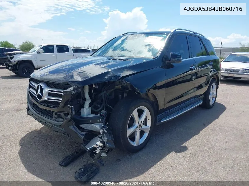 2018 Mercedes-Benz Gle 350 VIN: 4JGDA5JB4JB060716 Lot: 40200946