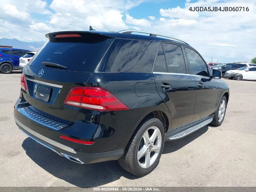 2018 Mercedes-Benz Gle 350 VIN: 4JGDA5JB4JB060716 Lot: 40200946