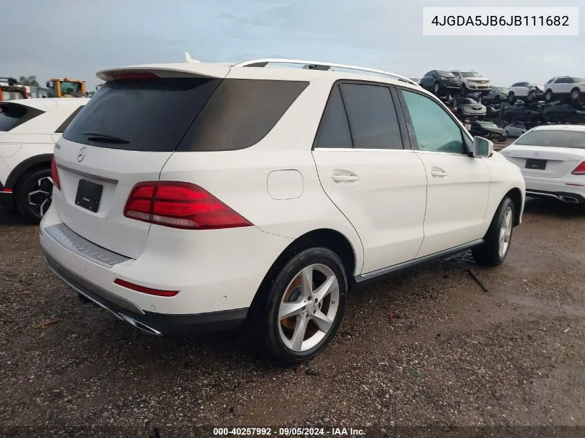 2018 Mercedes-Benz Gle 350 350 VIN: 4JGDA5JB6JB111682 Lot: 40257992