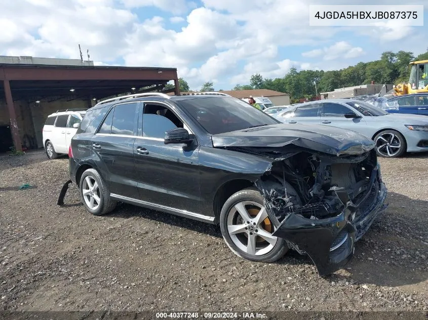 2018 Mercedes-Benz Gle 350 4Matic VIN: 4JGDA5HBXJB087375 Lot: 40377248