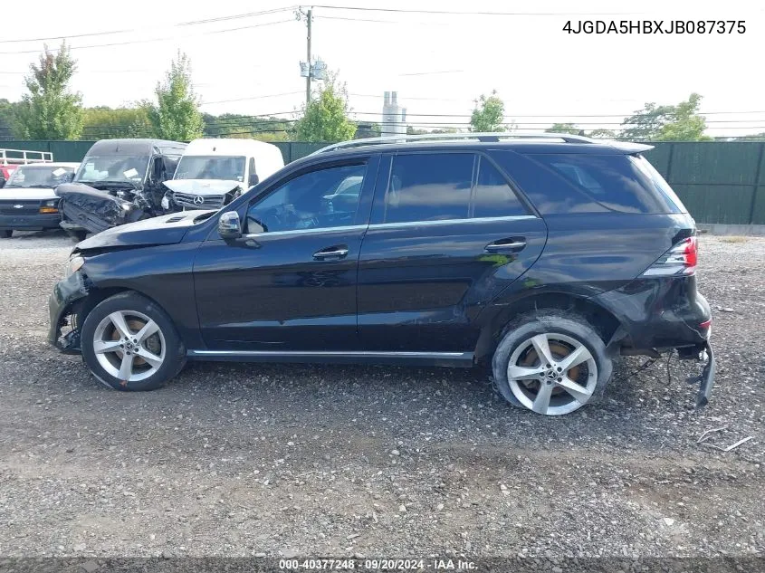 2018 Mercedes-Benz Gle 350 4Matic VIN: 4JGDA5HBXJB087375 Lot: 40377248