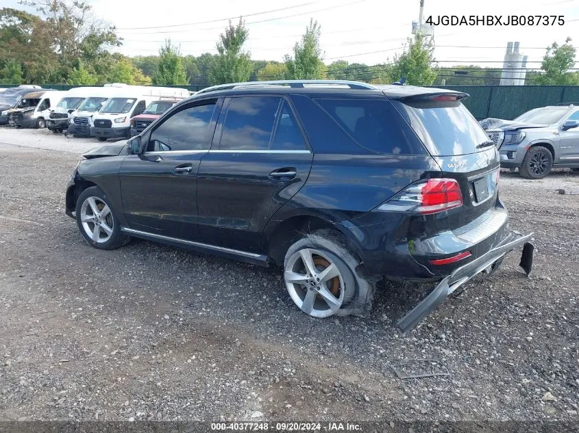 2018 Mercedes-Benz Gle 350 4Matic VIN: 4JGDA5HBXJB087375 Lot: 40377248