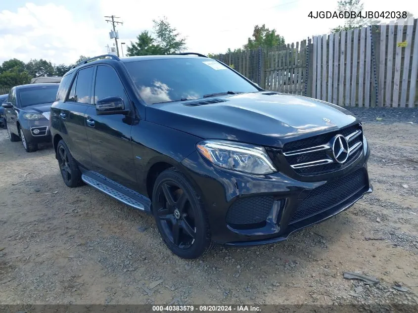 2018 Mercedes-Benz Gle 550E Plug-In Hybrid 4Matic VIN: 4JGDA6DB4JB042038 Lot: 40383579