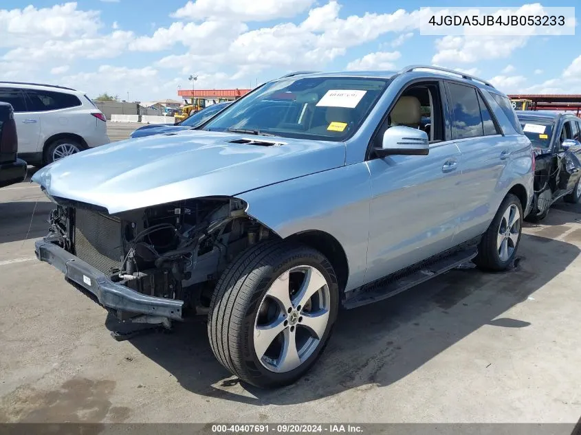 2018 Mercedes-Benz Gle 350 VIN: 4JGDA5JB4JB053233 Lot: 40407691