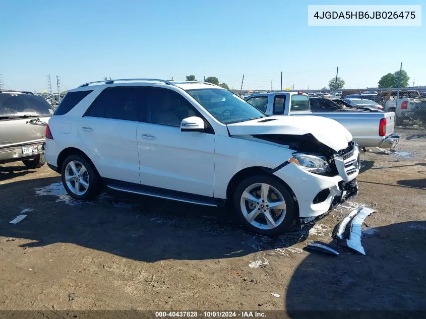 2018 Mercedes-Benz Gle 350 4Matic VIN: 4JGDA5HB6JB026475 Lot: 40437828